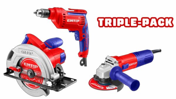 Triple Pack Alámbrico Sierra Circular/Taladro/Esmeril